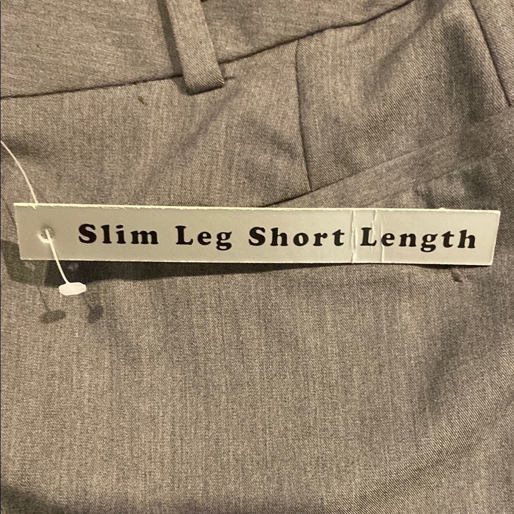 Zac & Rachel Slim Leg Short Length Solid Dress Pants Grey 8 NWT - Picture 7 of 8